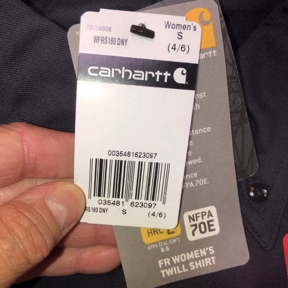 New Carhartt Womens Navy Blue Button Up Work Shirt - Picture 7 of 16